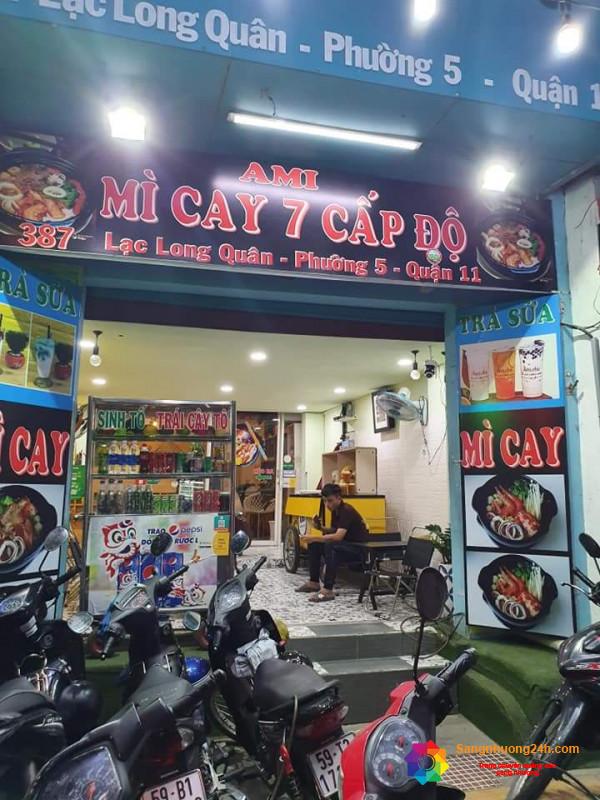 Sang nhượng quán trà sữa, mì cay + 7 phòng trọ đang cho thuê mặt tiền đường Lạc Long Quân, Phường 5, Quận 11, Thành phố Hồ Chí Minh.