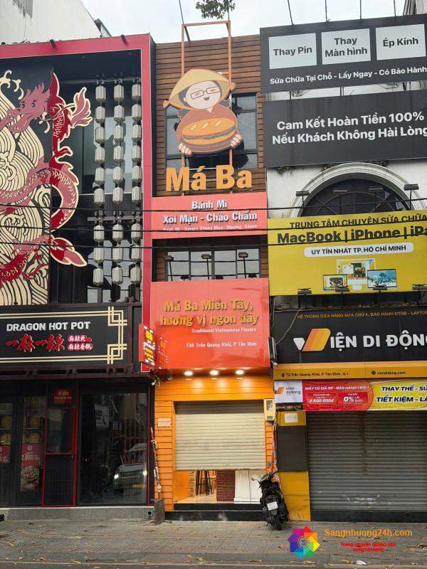 SANG MẶT BẰNG VÀ TOÀN BỘ ĐỒ DÙNG TIỆM HOẶC CHO THUÊ LẠI