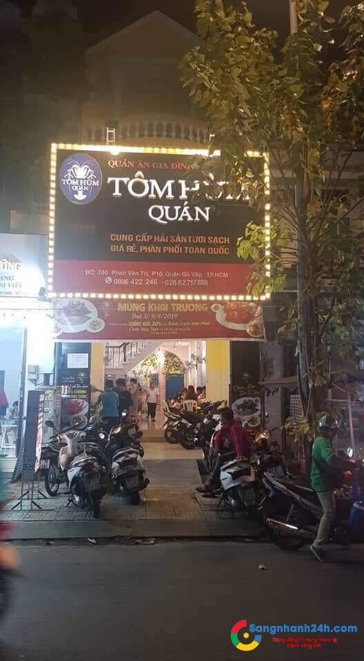 Cần sang quán ăn Tôm Hùm mặt tiền đường lớn Phan Văn Trị, quận Gò Vấp.